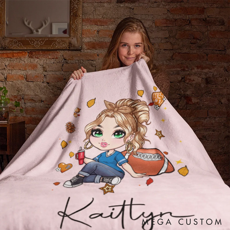 Personalized Football Name Blanket with Your Name and Jersey Number, Add a Personal Touch to Cozy Comfort