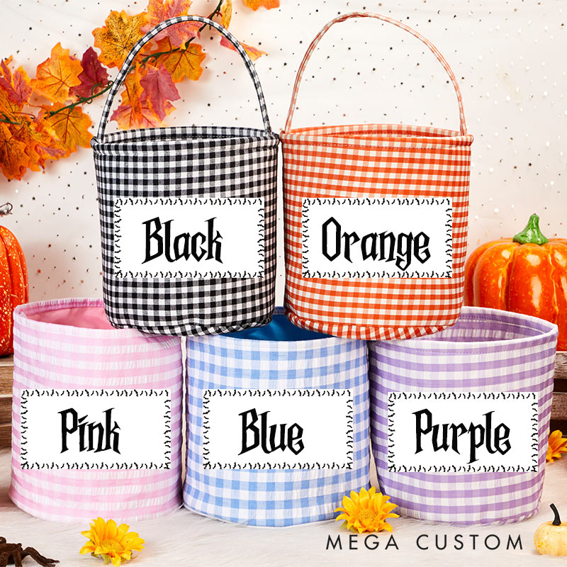 Personalized Halloween Treat Basket Spooky Castle Design Basket Halloween Gift