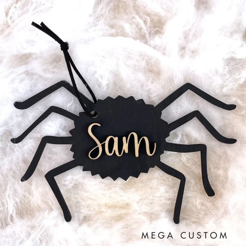 Personalized Halloween Hanging Ornaments Wooden Boo Name Tag Halloween Decor