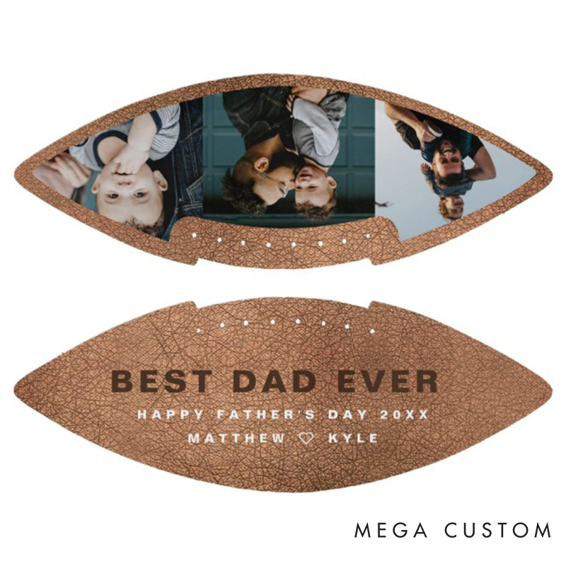 Personalized American Football"BEST DAD EVER" with Custom Photo for Father's Day