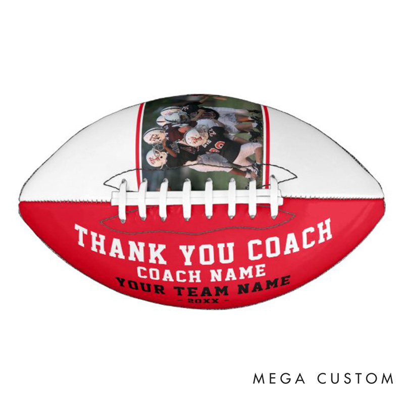 Personalized Coach Appreciation American Football with Custom Photo and Honor Your Leader