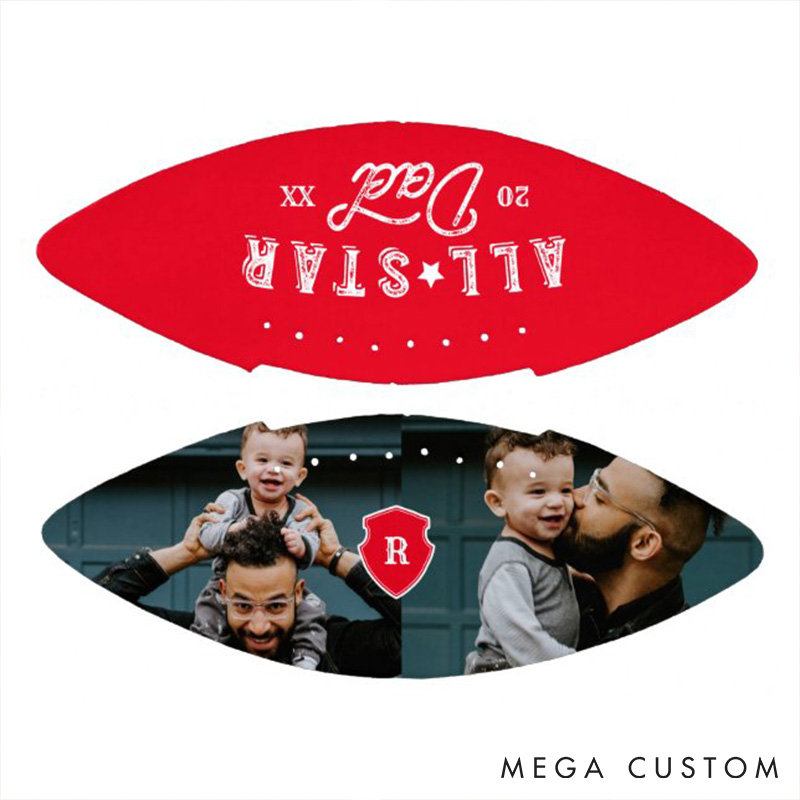 [Copy]Personalized “BEST FATHER EVER” American Football with Custom Photo and Celebrate Your Hero