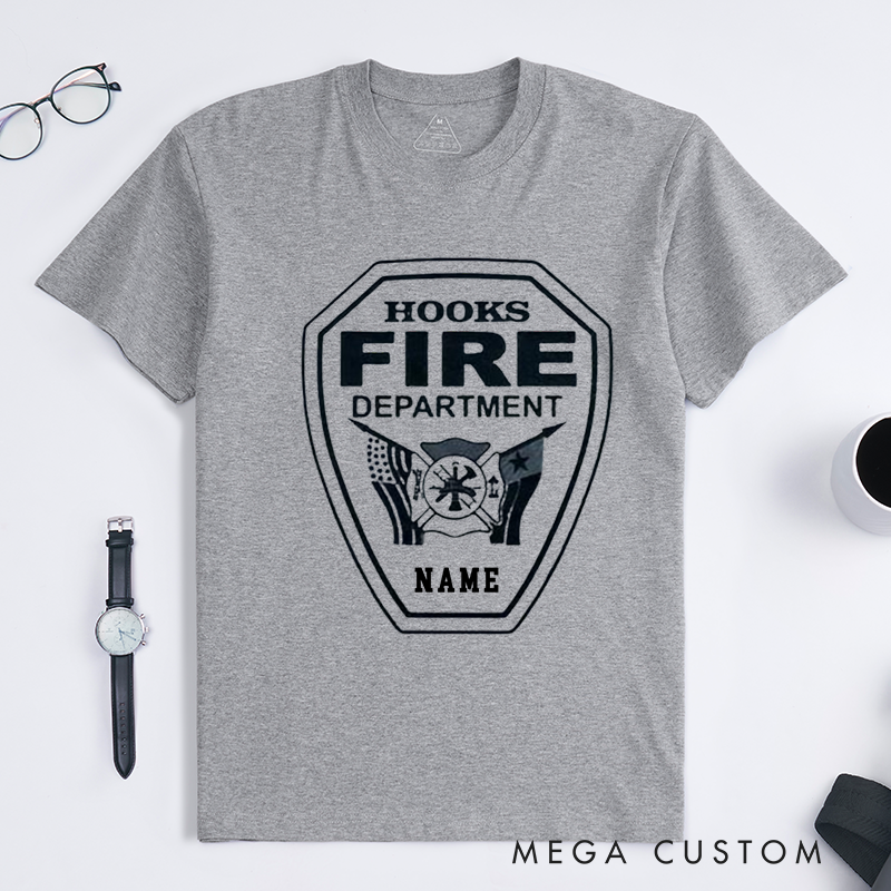 Personalized Custom Fire Department Badge-Inspired Design Gift for Firefighter T-Shirt