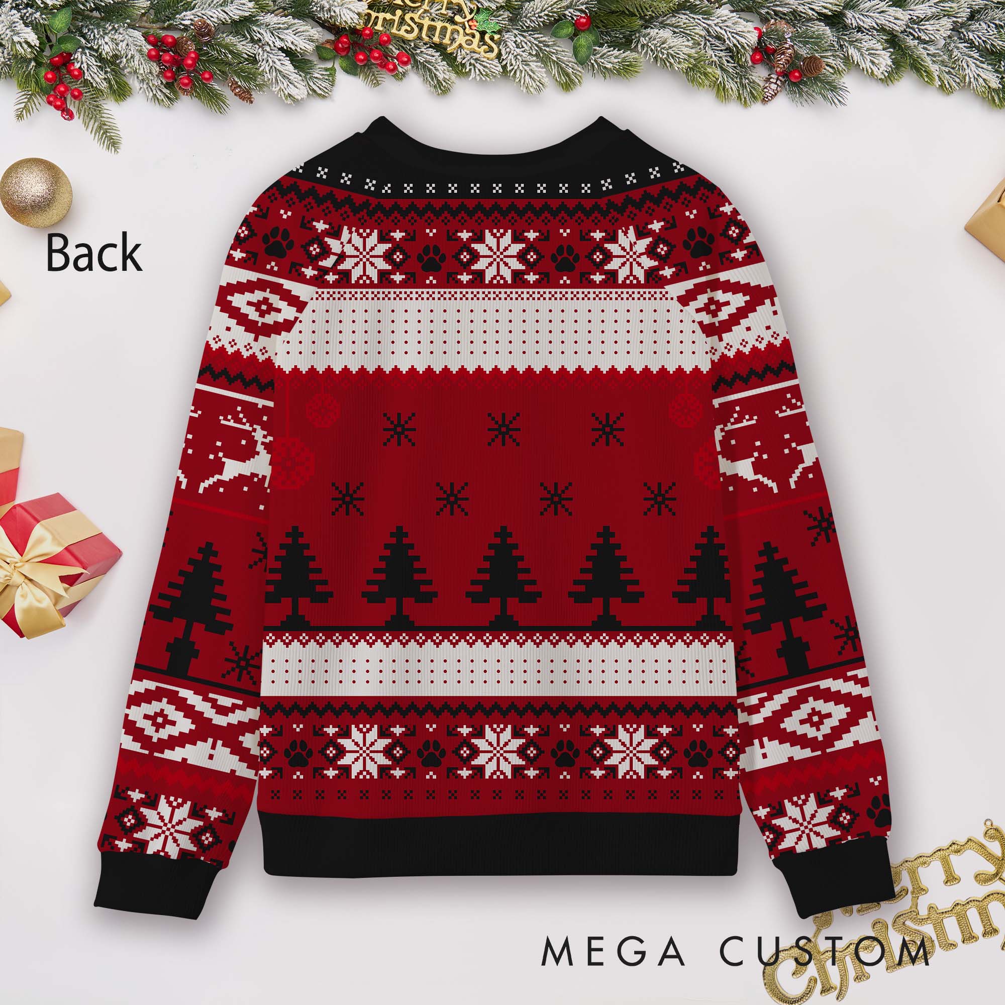 Personalized First Christmas in Our New Home Ugly Sweater Custom Housewarming Gift Festive Holiday Sweatshirt for Family Christmas Party Decorations