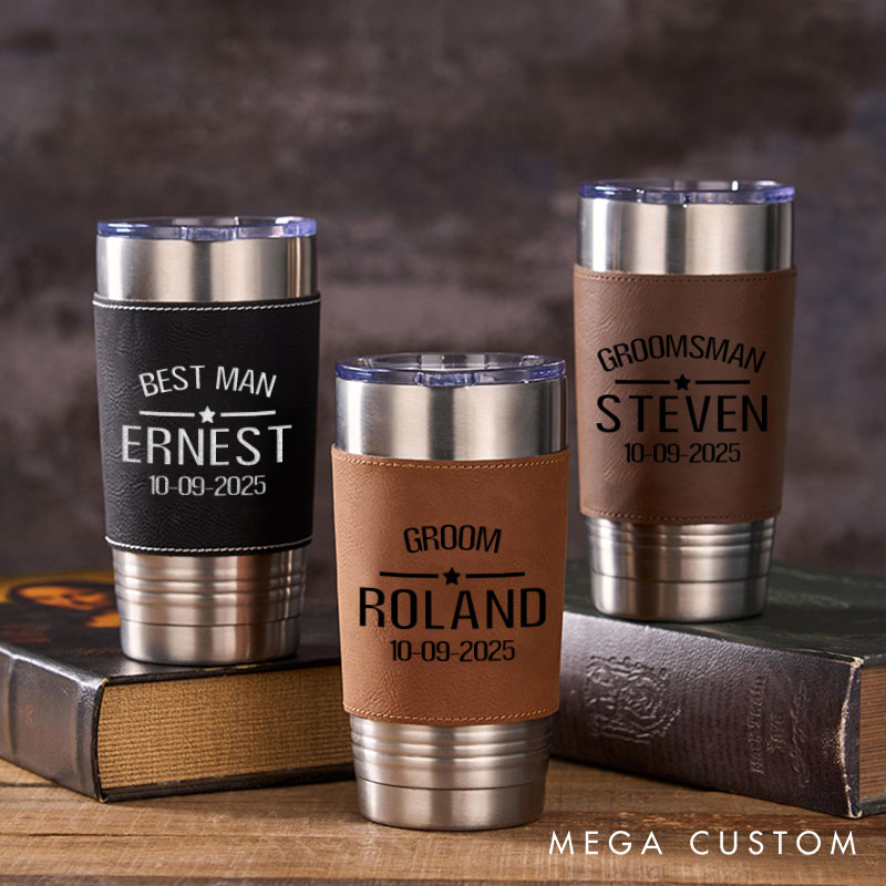 Personalized Groomsmen Gifts Tumbler 20oz Groomsmen Coffee Mugs for Men Groomsman Gift Best Man Gift Bachelor Gifts for Him