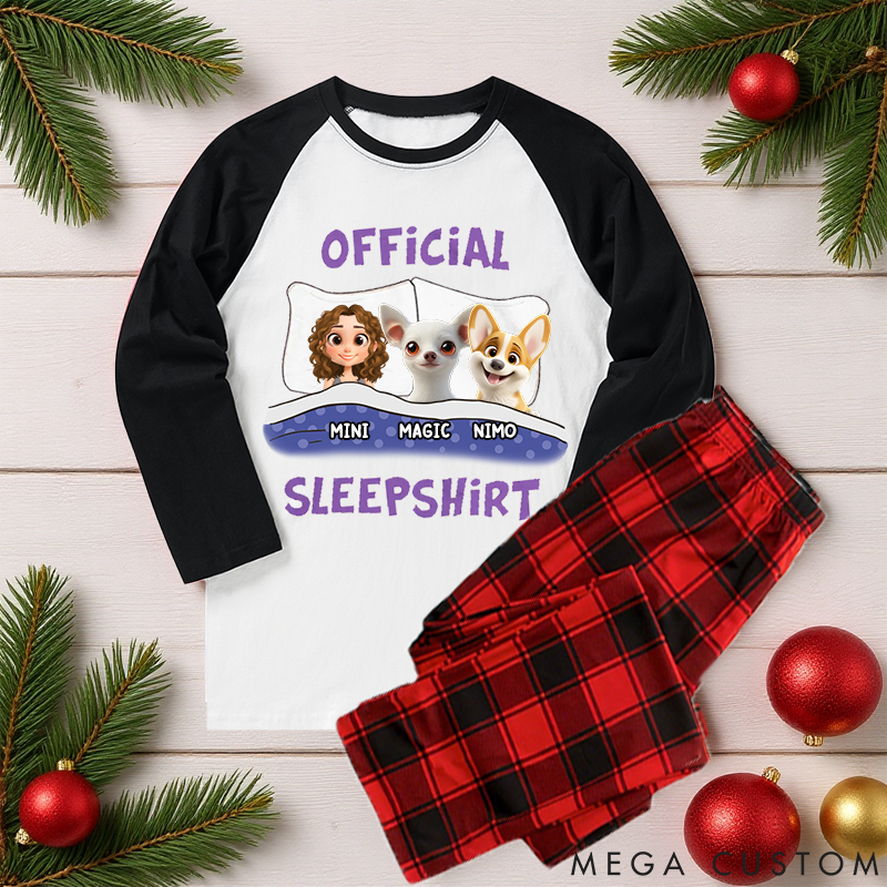 Personalized Dog Lover Official Sleepshirt Cartoon Family Matching