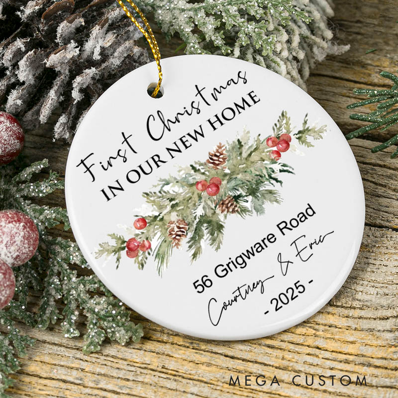 Personalized New Home Ornament Our New Home Ornament 2025 New House Christmas Ornament Housewarming Gift First Christmas in Our New Home Ornaments