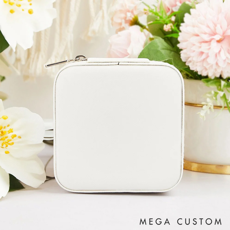 Personalized Cartoon Quirky Girl Leather Travel Jewelry Box with Name Travel Accessories Birthday Gift for Women Girls