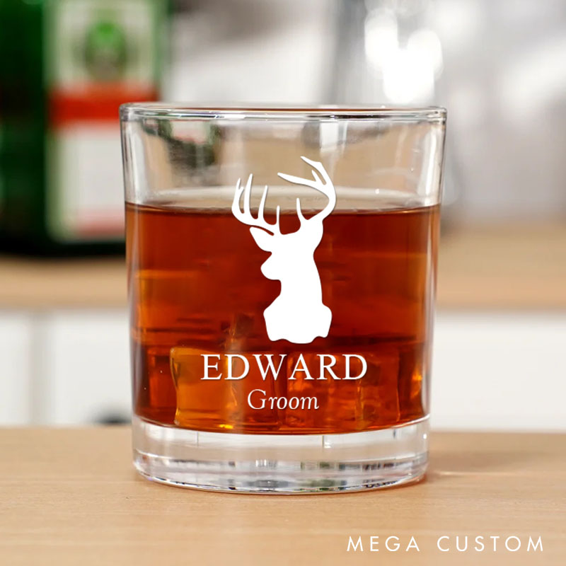 Personalized Men's Whiskey Glasses Groomsman Bachelor Favors Whiskey Glasses Custom Whiskey Cup for Men Groomsmen Proposal Cup