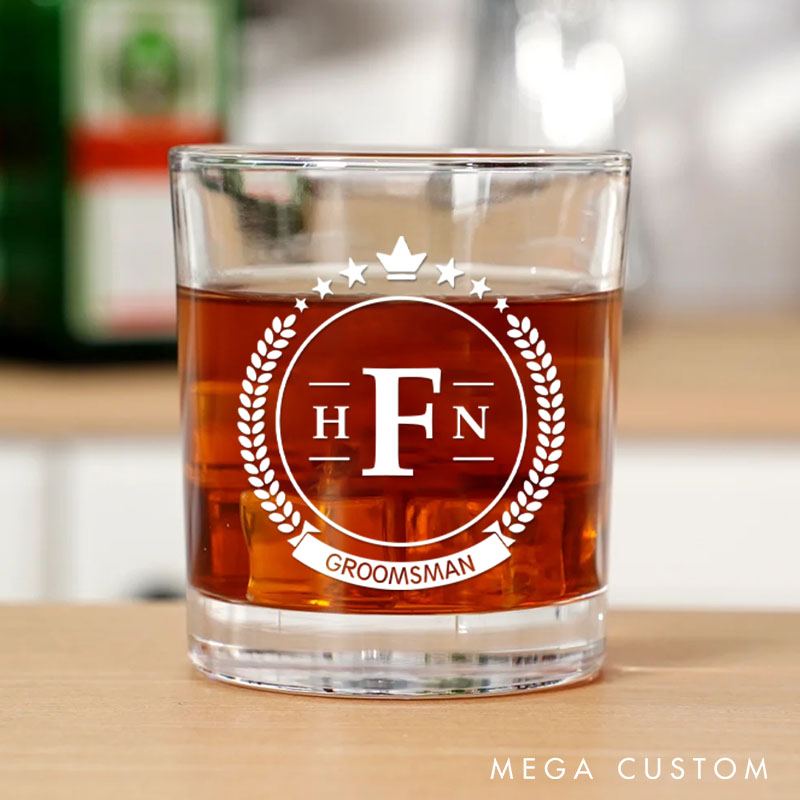 Personalized Groom Gift Whiskey Glasses Groomsman Proposal Gift Whiskey Glasses Bachelor Party Glasses Cup Men’s Wedding Favors Whiskey Glasses