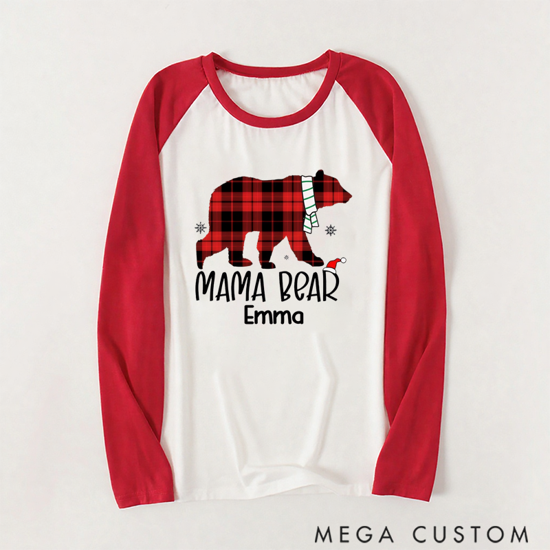 Personalized Family Christmas Pajamasfor Creating Cozy Holiday Moments with Plaid and Bear-Themed Designs
