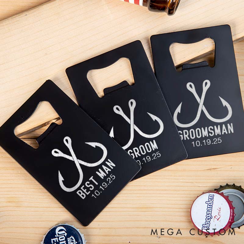 Personalized Groomsman Bottle Opener Engraved Groom Credit Card Bottle Opener Groomsman Bachelor Opener Wedding Party Favors Opener