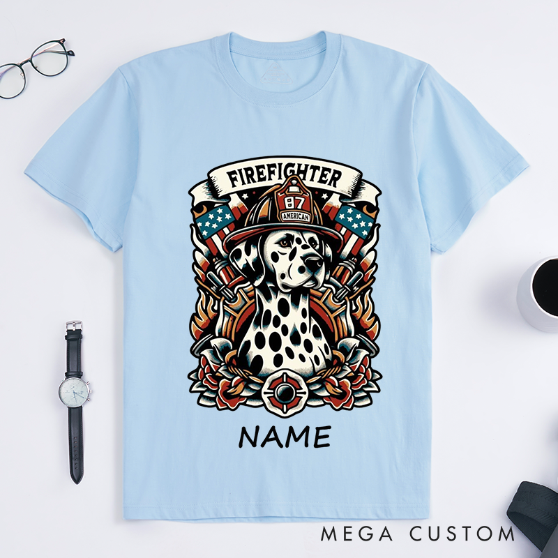 [Copy]Personalized Fireman Firefighter Dalmatian Tribute Design Gift for Firefighter T-Shirt