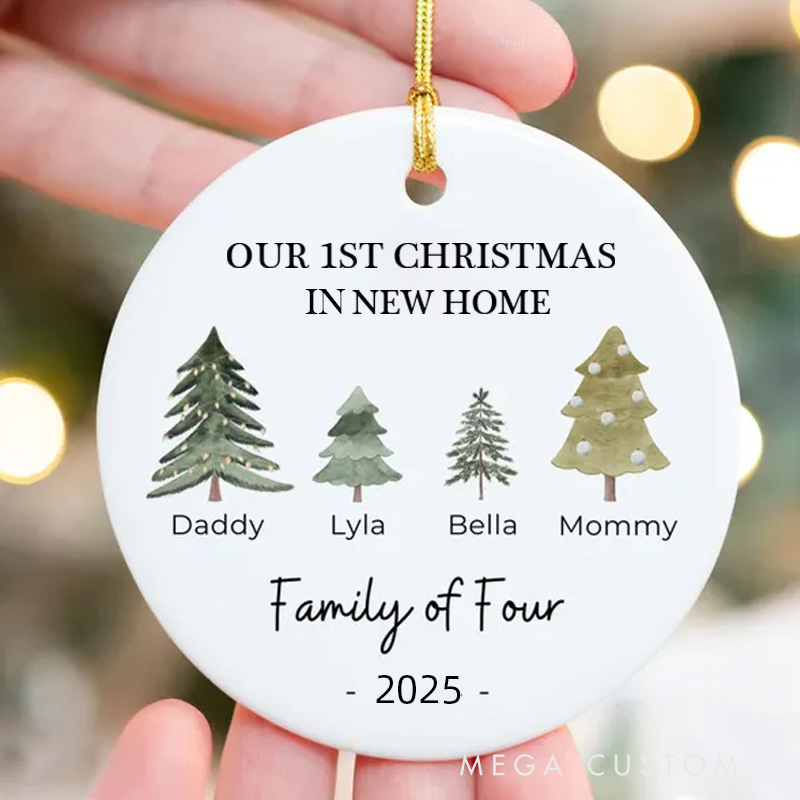 Personalized Family of Three Christmas Ornament Family Ornament Personalized First Christmas Ornament New Home Gift