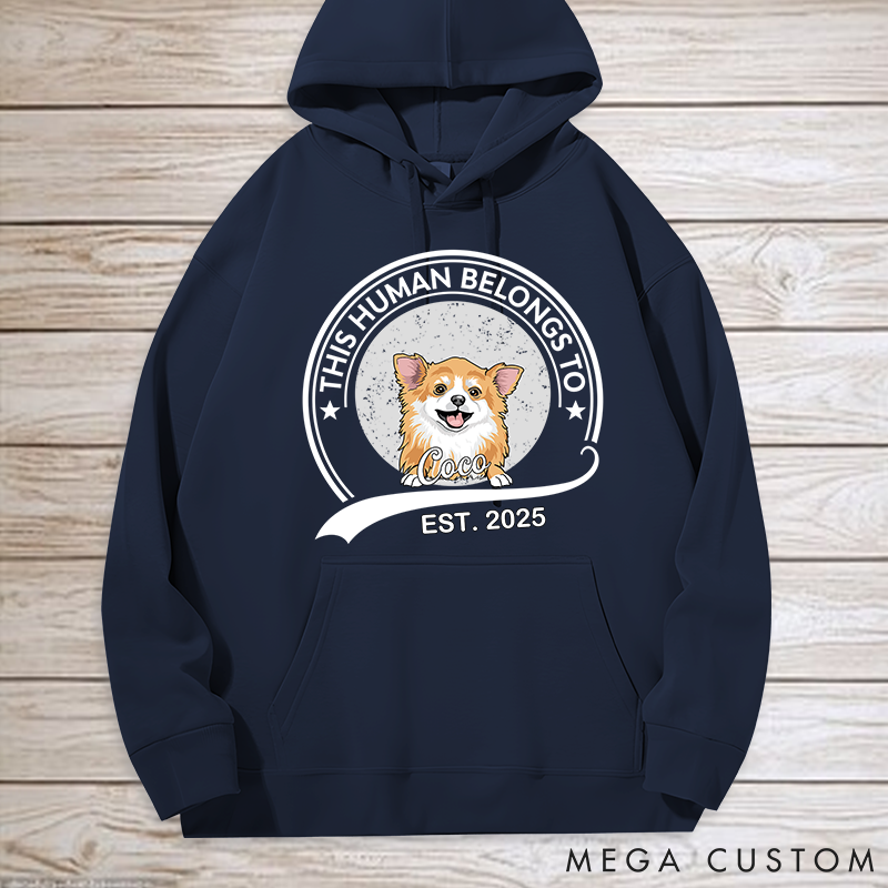 Personalized Dog Lover this Human Belongs to Dog Classic Hoodies