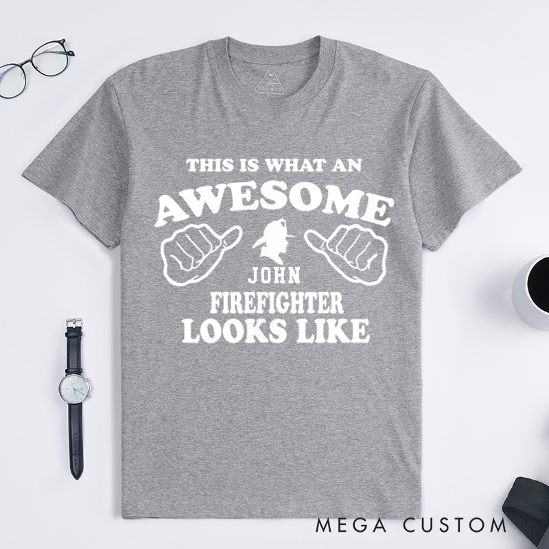 Personalized Fireman T-Shirt Awesome Firefighter Pride Design Gift for Firefighter T-Shirt