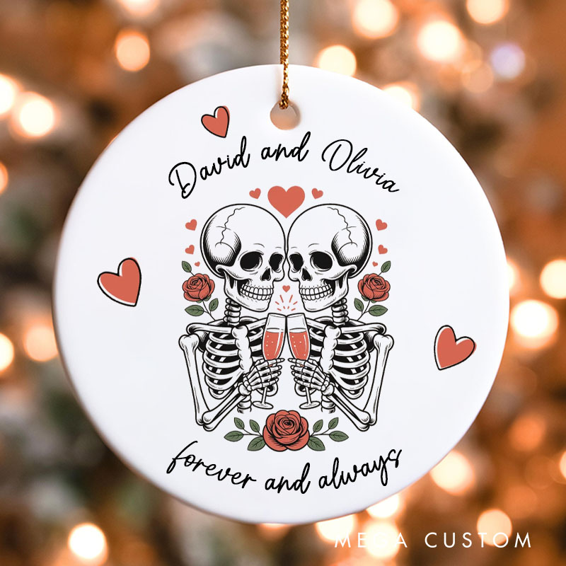 Personalized Couple Skeleton Ornament Romantic Halloween Ornament for Husband Wife Anniversary Gift Ornament Couple Halloween Gift