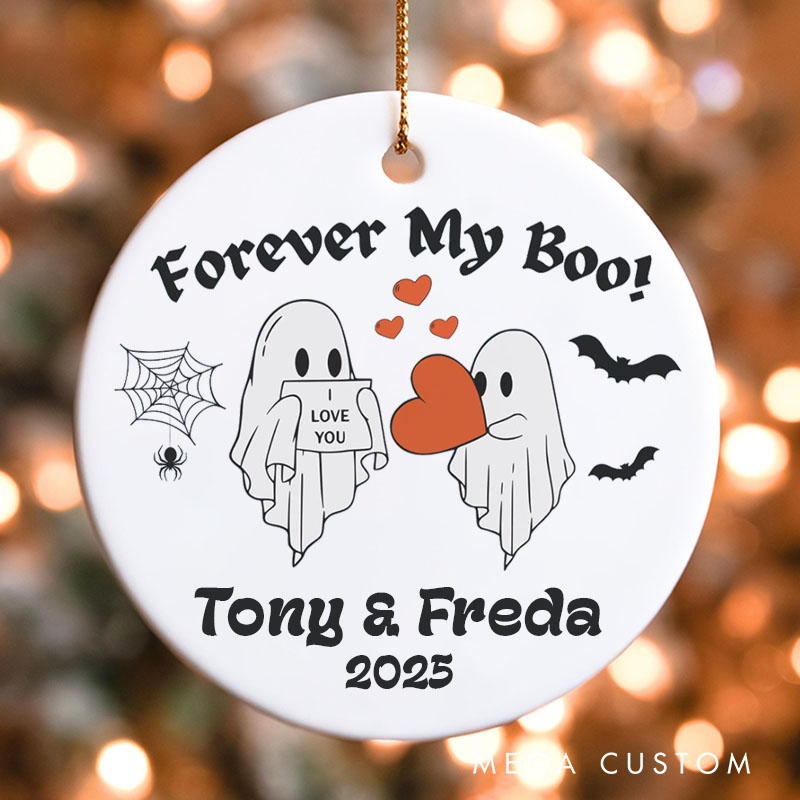 Personalized Forever My Boo Ghost Couple Ornament Cute Halloween Ghost Ornament Couple Halloween Gift Couple Autumn Gift Ornament