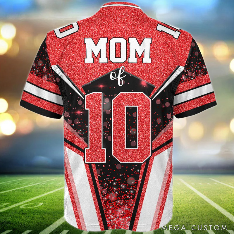 Personalized American Football Jersey Shirt with Custom Photo, Name, and Number Design