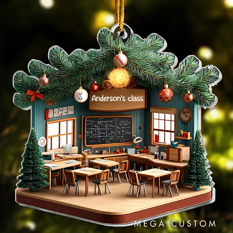 Personalized Teacher Christmas Ornament Custom Name Acrylic Ornament Christmas Gift for Teachers