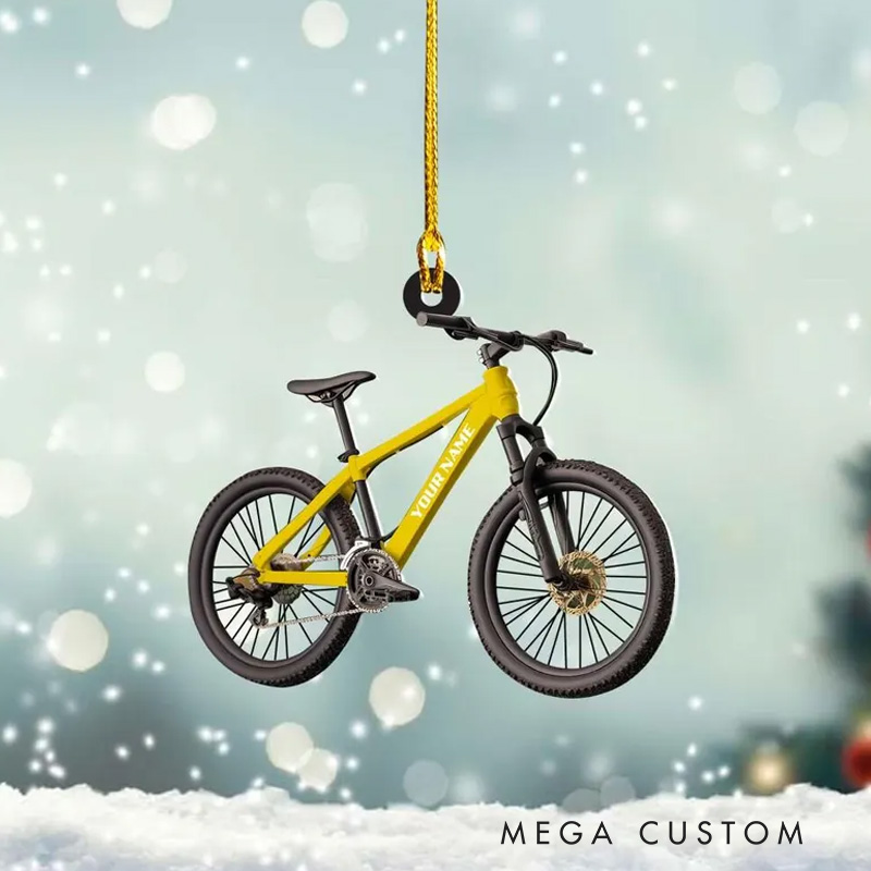Personalized Custom Name Bicycle Christmas Ornaments Bicycle lovers Gift Biker Xmas Ornament