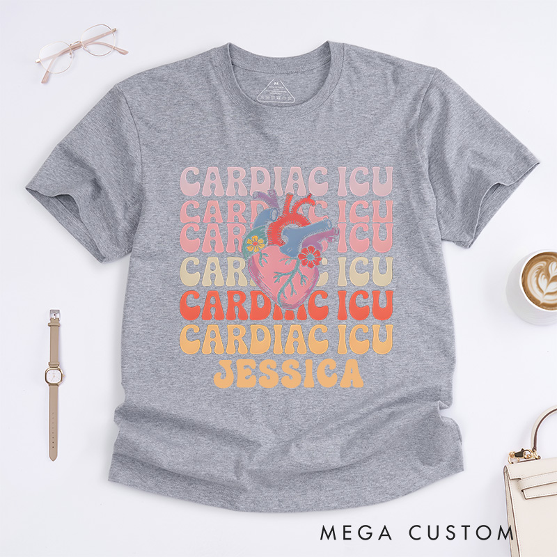 Personalized Nurse T-Shirts Cardiac ICU Fashion Design T-Shirts