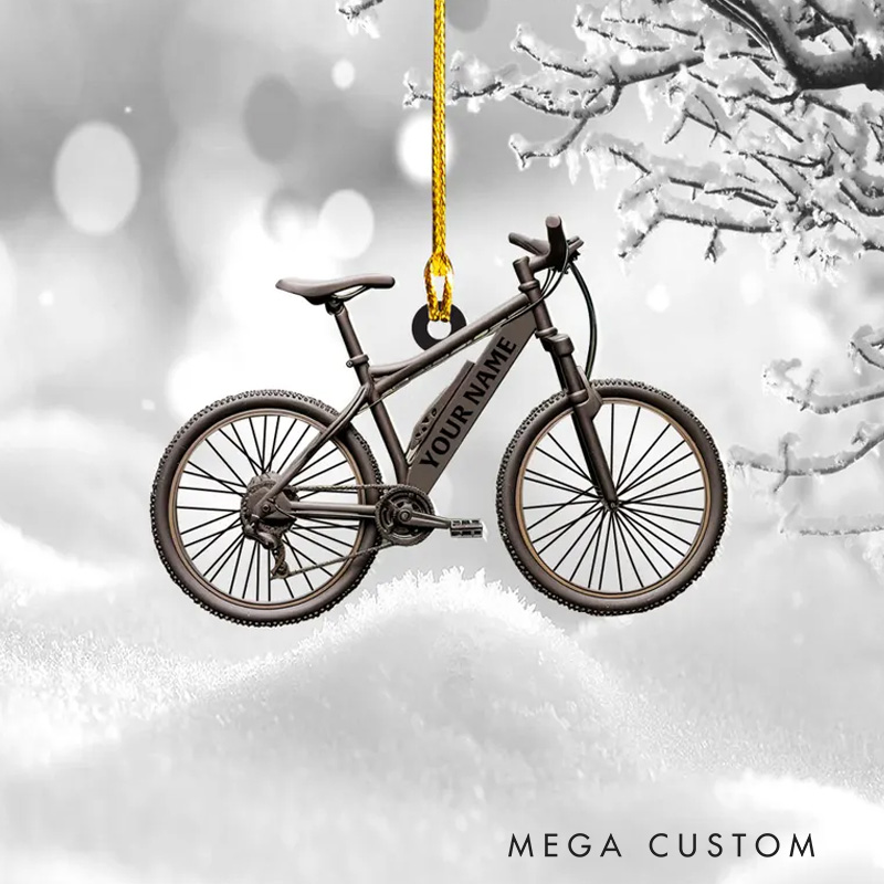 Personalized Bicycle Christmas Ornament 2D Flat Ornament Cycling Ornament Bicycle Gift Christmas Gift For Bicycle Rider