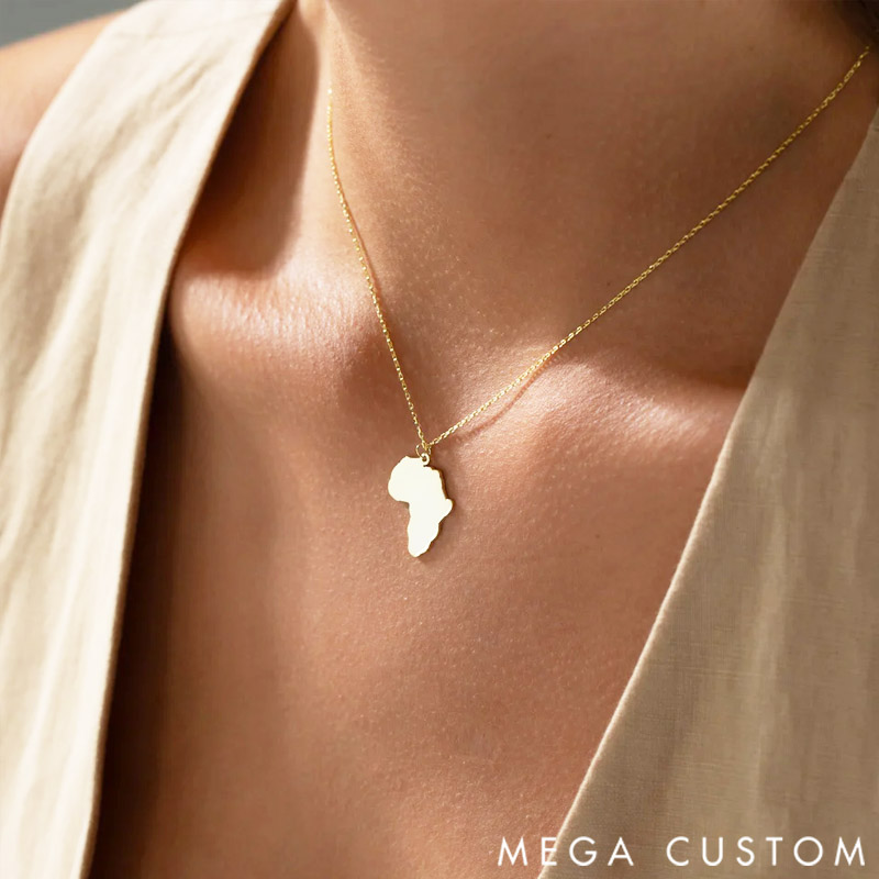 Custom State Country City Necklace Travel Destination Map Gift for Travel Lovers