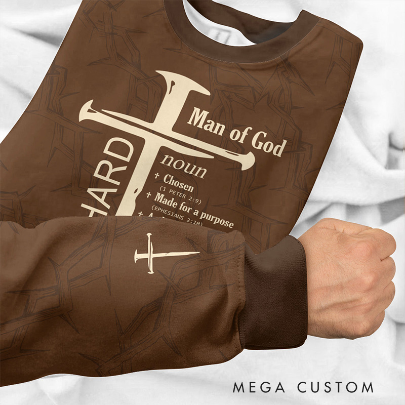 Personalized Man of God Crew neck Sweatshirt with Name Religious Gift Christian Gift Birthday Gift for Men