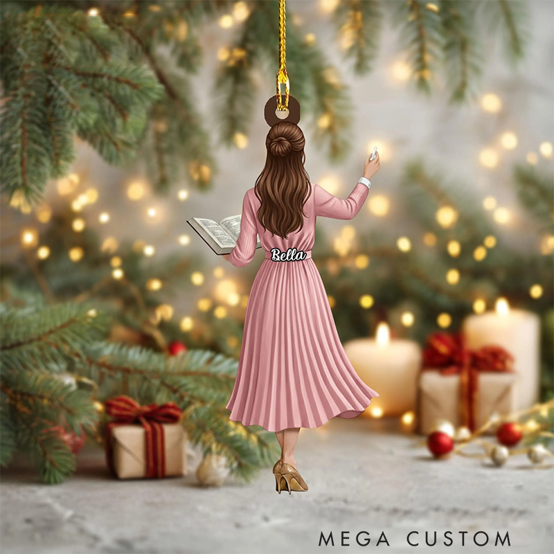 Personalized Teacher Christmas Ornament Best Teacher Acrylic Ornament Christmas Gift for Teachers