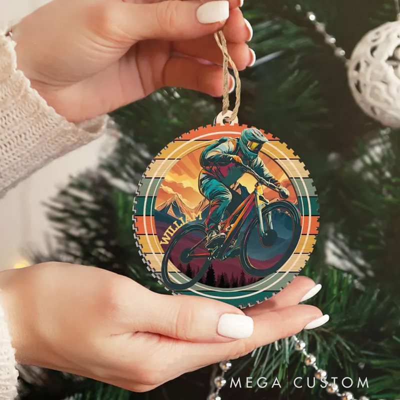 Personalized Cycling Suncatcher Ornament Mountain Biking Bicycle Gift