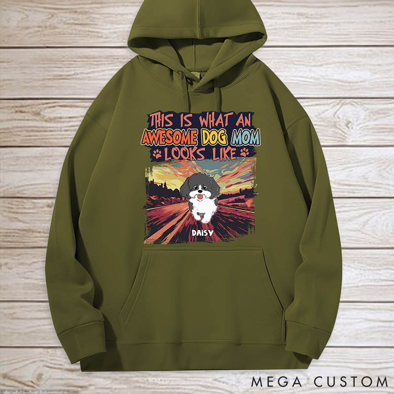 Personalized Dog Lover an Awesome Dog Mom Classic Hoodies