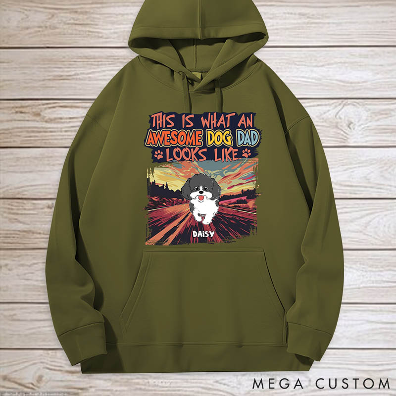 Personalized Dog Lover an Awesome Dog Dad Classic Hoodies