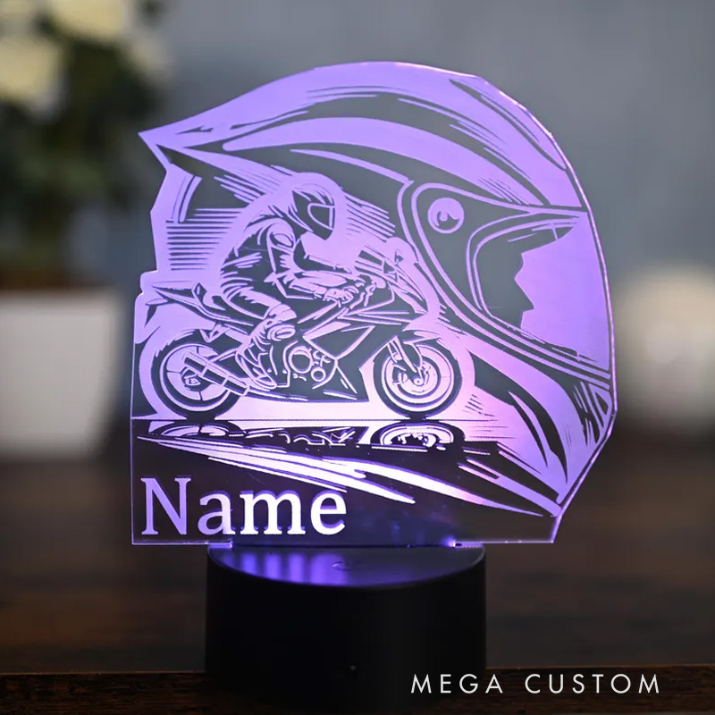 Personalized Custom Motorbike Dirt Bike Night Light LED Motorcycle Lamp Gift Idea for Fans and Enthusiasts