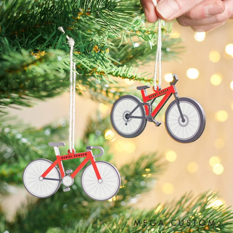 Personalized Mountain Biking Christmas Ornament Bike Christmas Tree Decoration