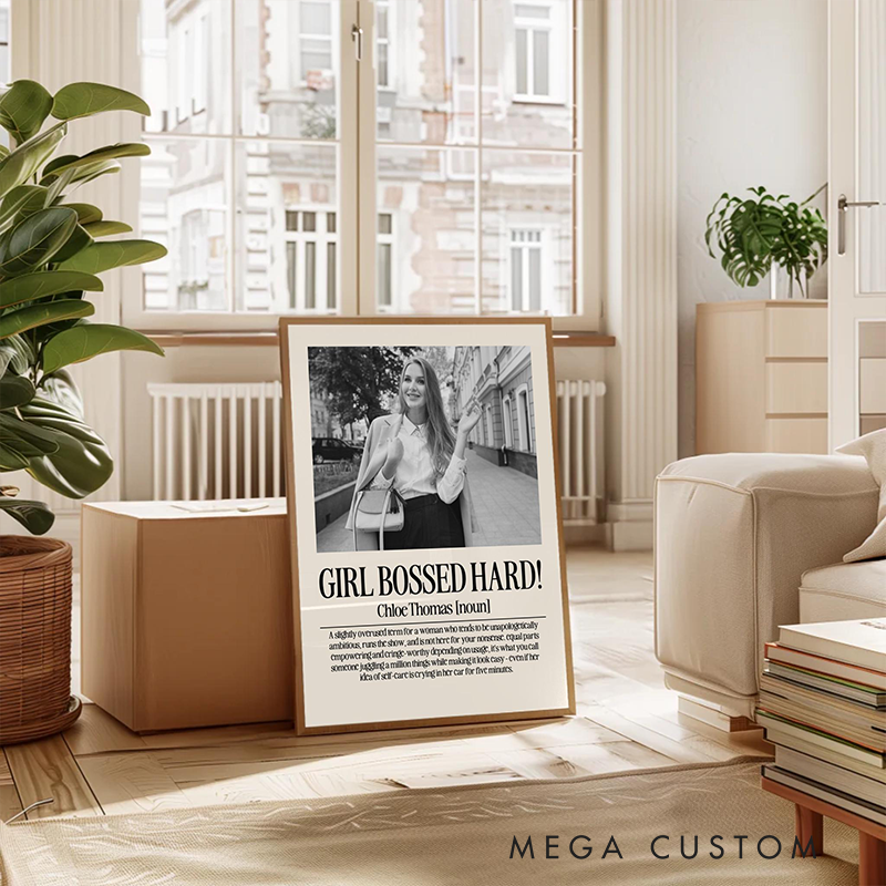 Personalized Coworker Portrait Poster Print Gift Girl Bossed Hark Design Home Classroom Wall Art Unique Gift for Coworkers