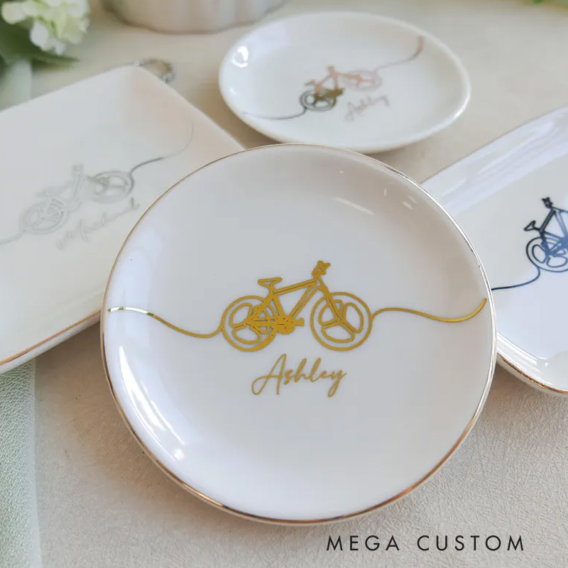 Personalized Bicycle Jewelry Dish Bike Lover Jewelry Holder Gift for Cyclist
