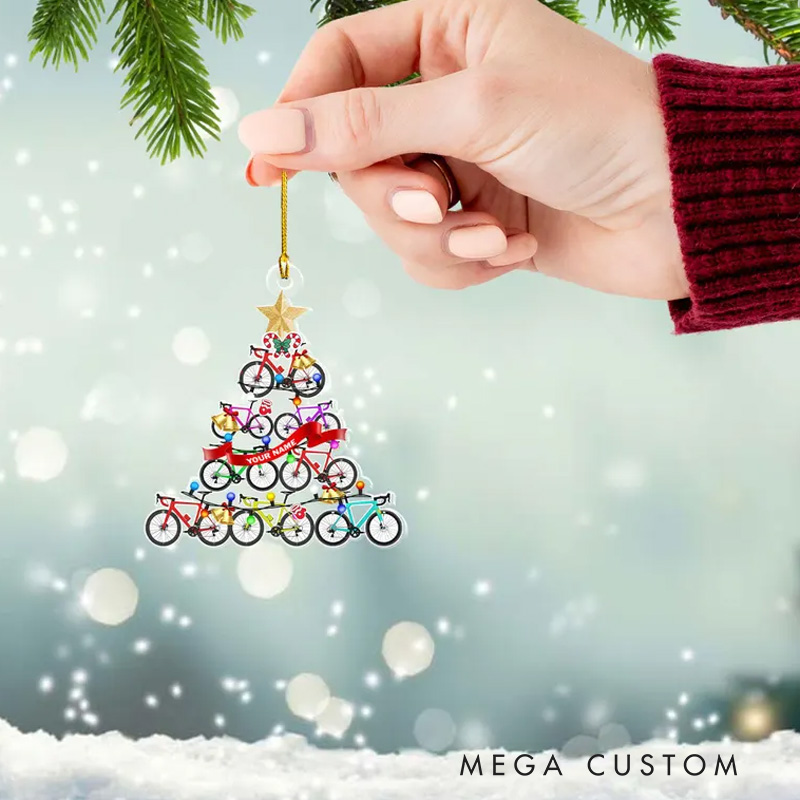 Personalized Customized Bicycle Christmas Ornament for Tree Decorations Bike Cycling Ornament