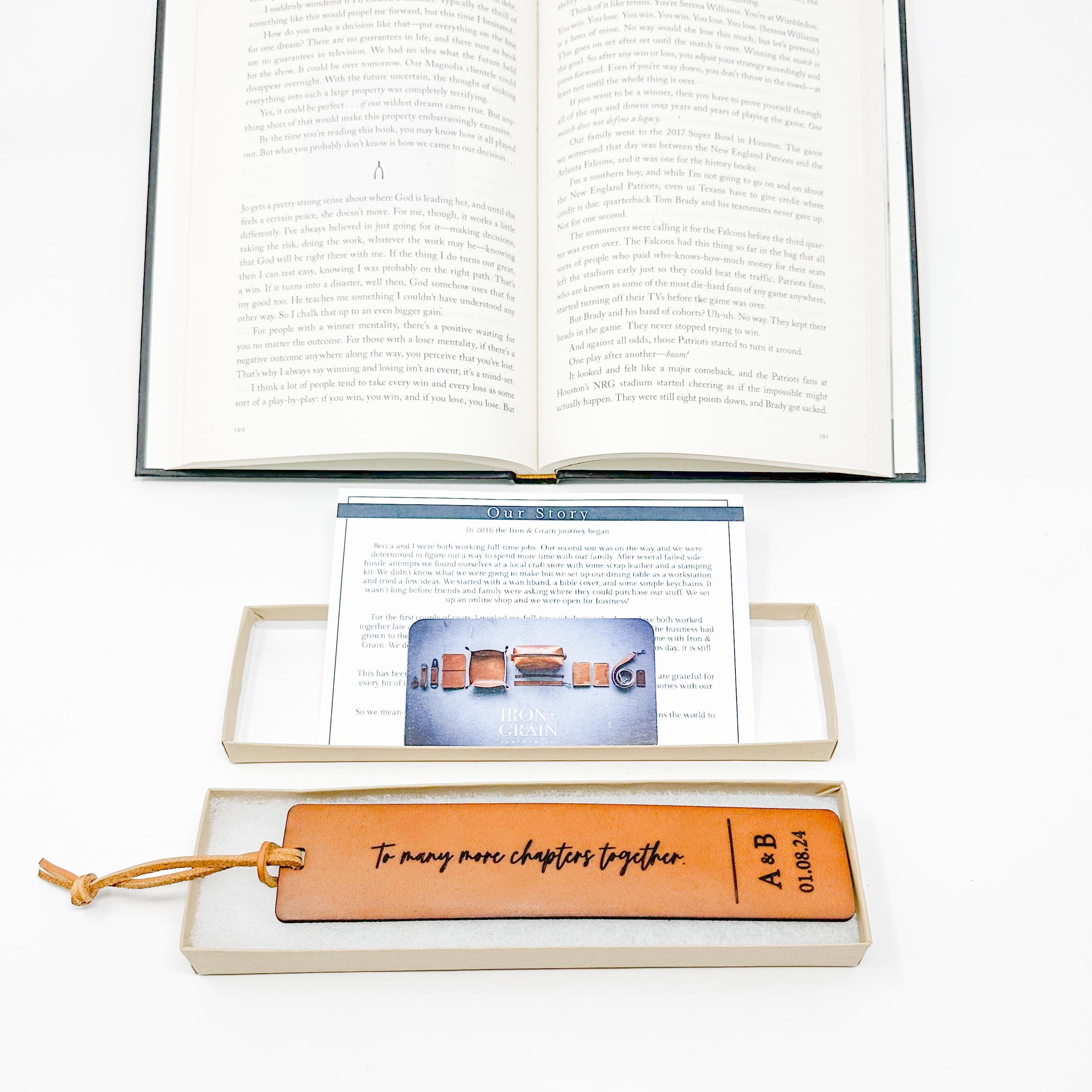 Personalized Leather Bookmark 3 Year Anniversary Gift for Book Lover Custom Book Quote Message Gift for Her Gift for Readers