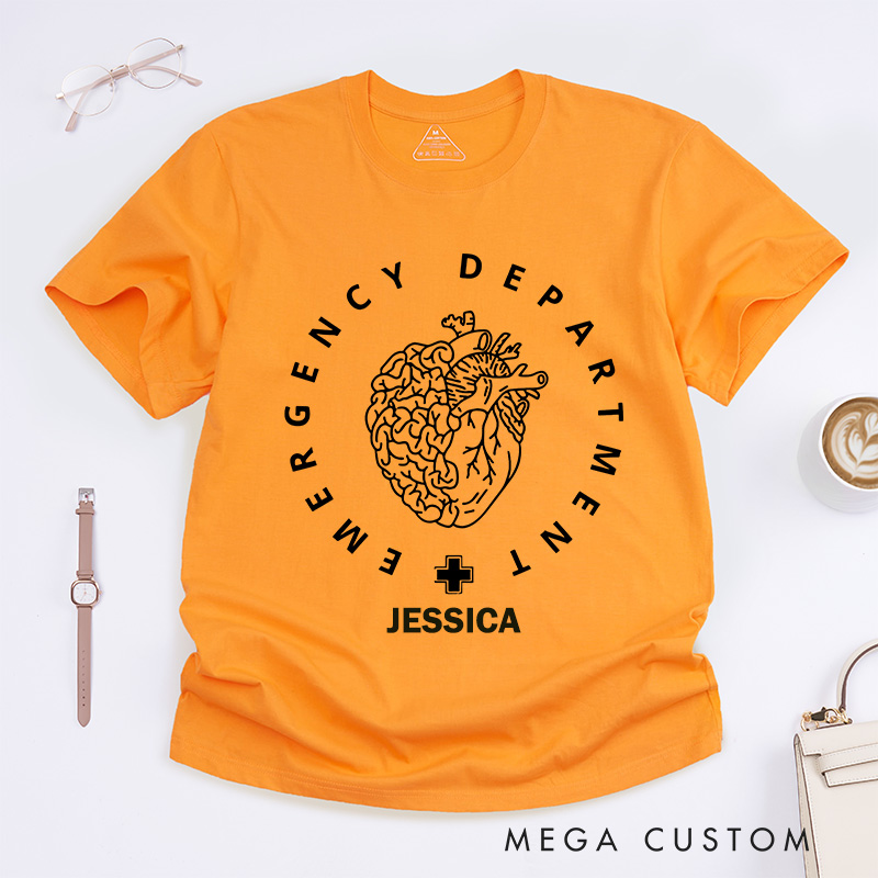 Personalized Nurse T-Shirts Heart of the Emergency Department Fashion Design T-Shirts