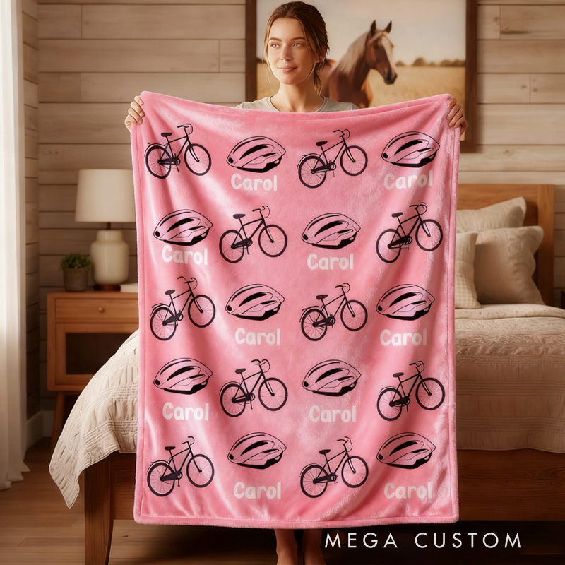 Personalized DirtBike Blankets Trumpet Soft Throw Blanket with Name and Team Name Home Decor