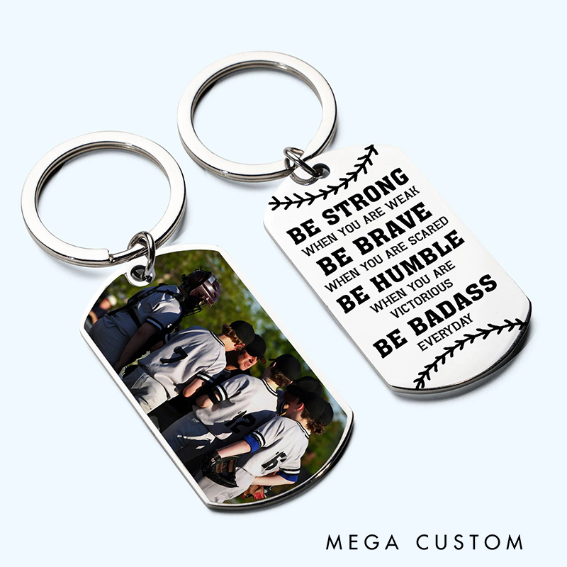 Personalized Double Sided Keychain Featuring Custom Photo and Inspiring Message  