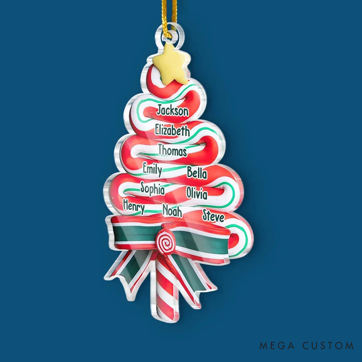 Personalized Acrylic Candy and Christmas Cheer Bring Gift and Happiness Christmas Ornament 