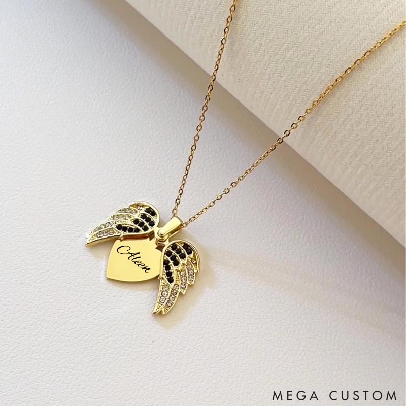 Personalized Custom Necklace Travel Souvenir Wing Necklace Custom Name