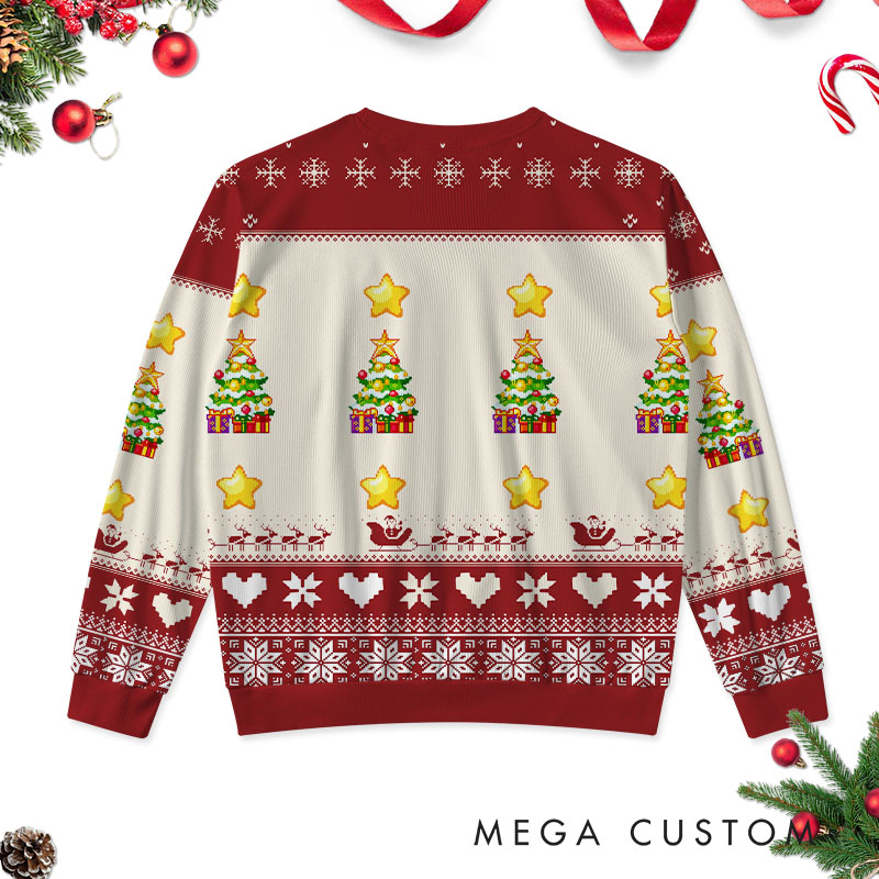 Personalized Funny Couple Congrats On Being My Husband Wife Christmas Ugly Sweater Custom Couple Face Photo Xmas Matching Crewneck Sweatshirt