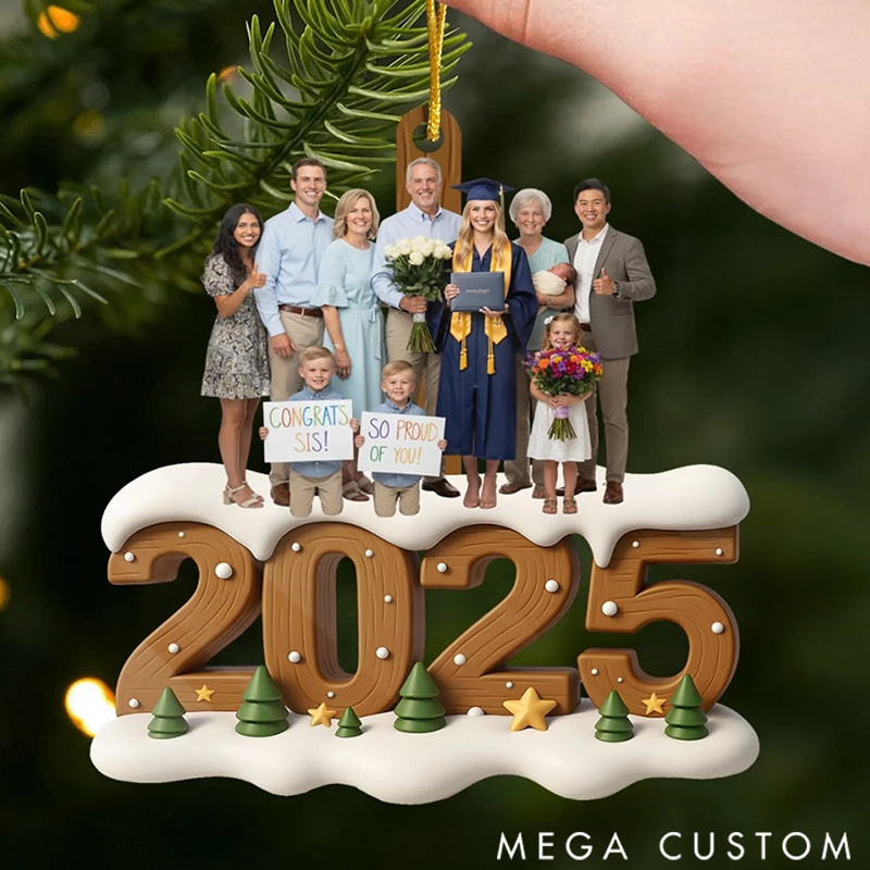 Personalized Christmas Ornament Gifts for Family Custom Photo Acrylic Ornament