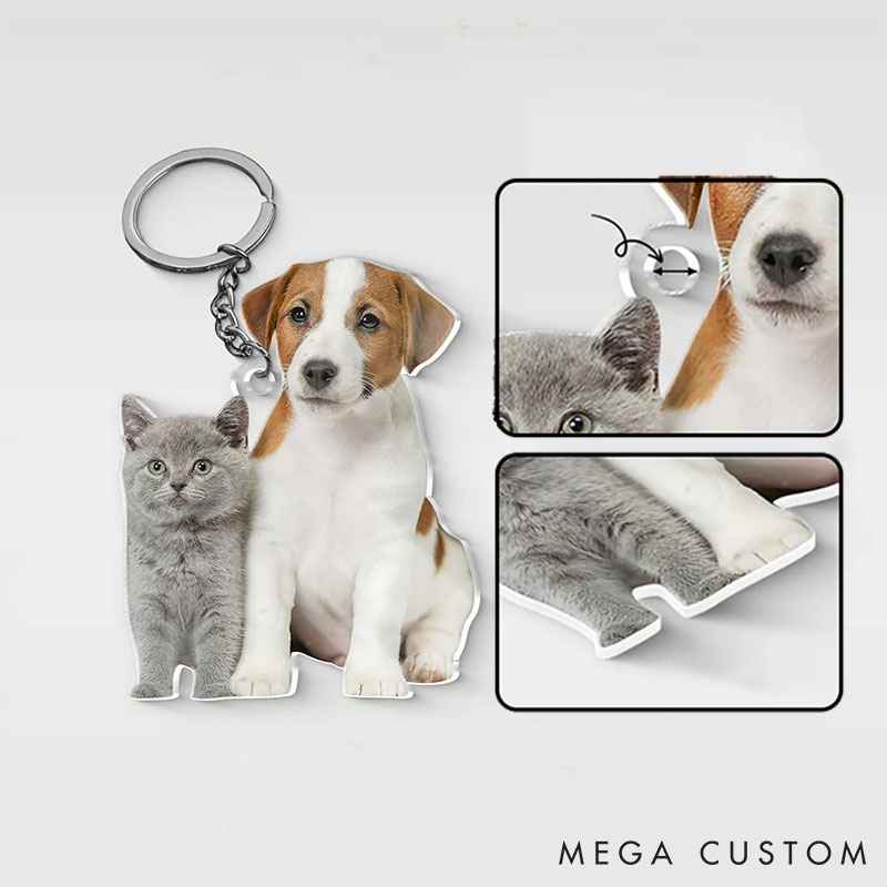 Personalized Pet Lover My Furry Friend Pet Portrait Keychain