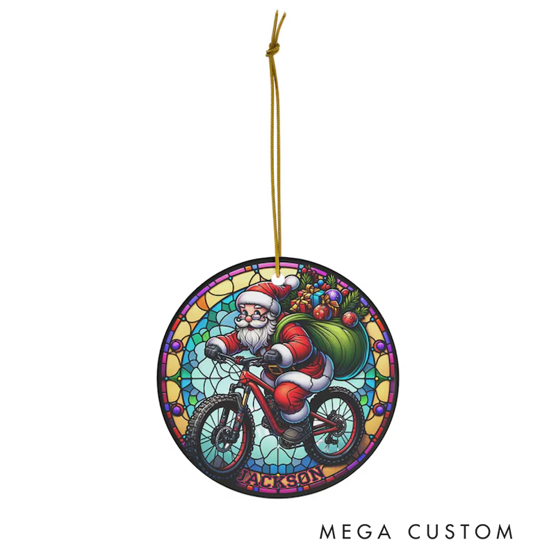 Personalized Custom Bicyclist Ornament Mountain Bike Ornament Mountain Biking Biker Gift