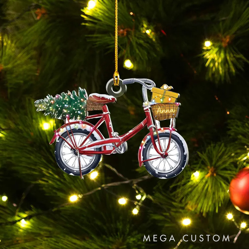 Personalized Bicycle Acrylic Christmas Ornaments Cycling Ornament Bicycle Gift Christmas Gifts for Bicycle Rider
