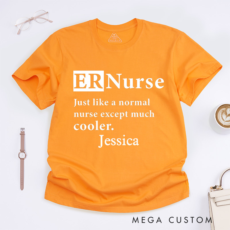 Personalized Nurse T-Shirts Cool ER Nurse Fashion Design T-Shirts